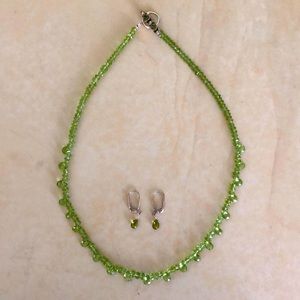 Tourmaline necklace with matching drop earrings.